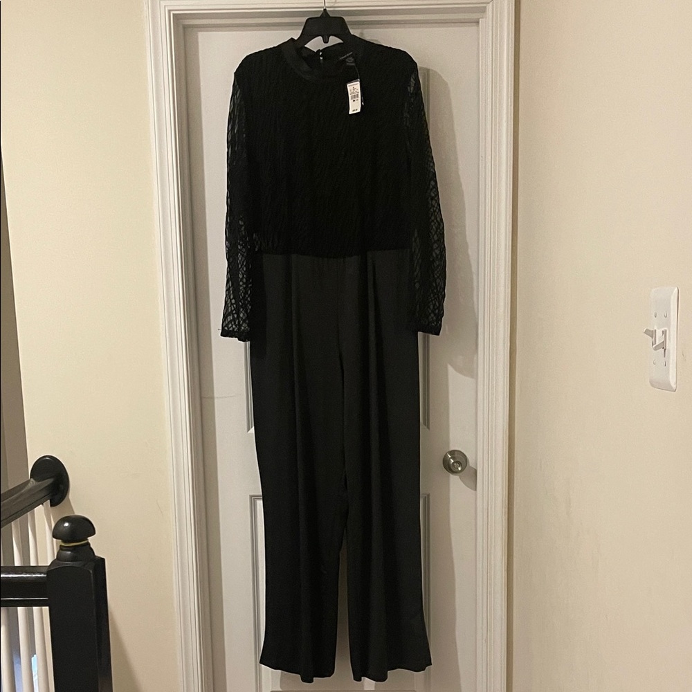 Ashley Stewart Black Lace Jumpsuit